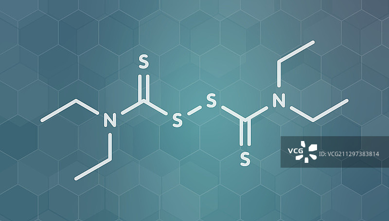 戒酒硫药物分子模型图片素材