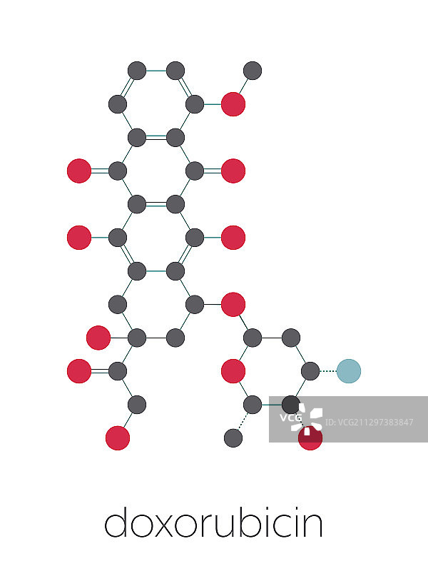 阿霉素化疗药物分子模型图片素材