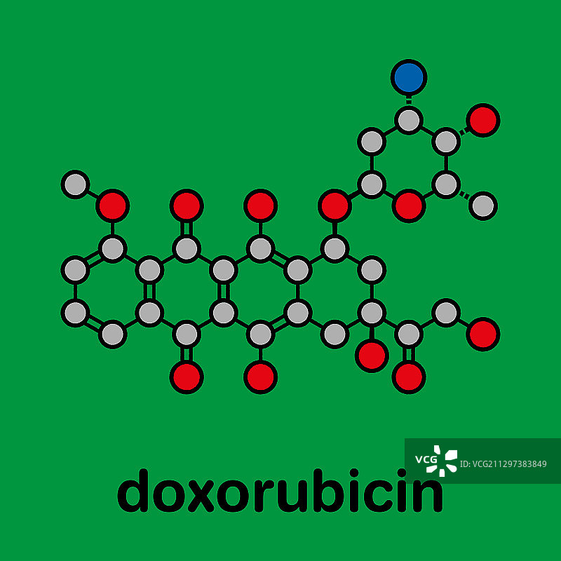 阿霉素化疗药物分子模型图片素材