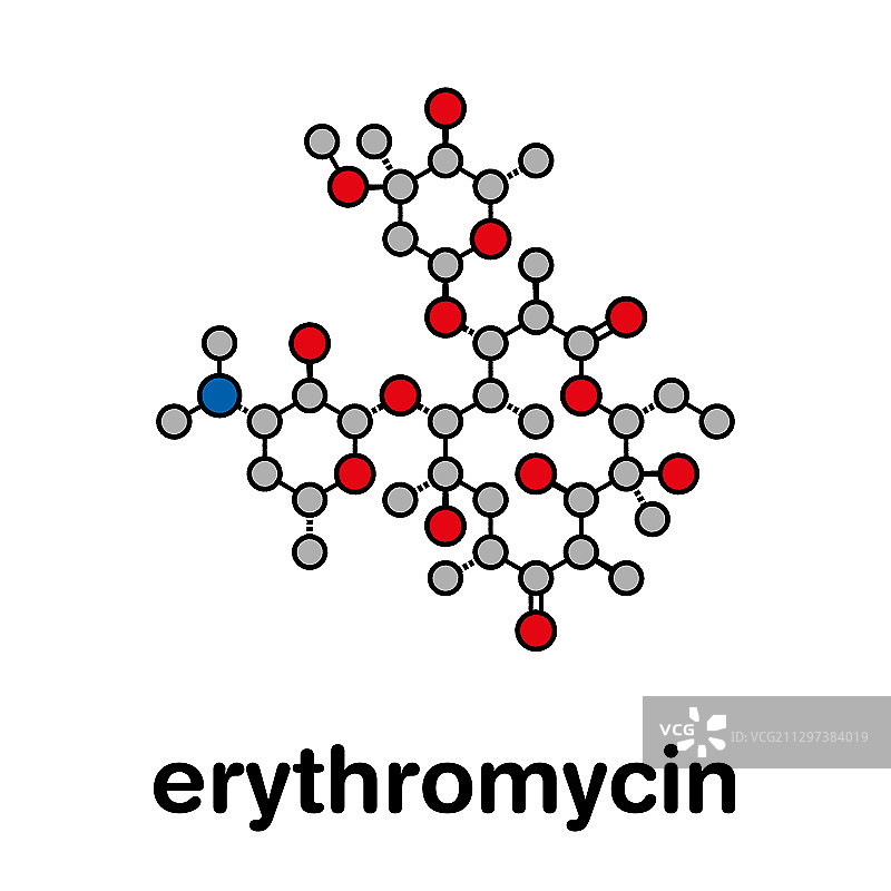 红霉素抗生素药物分子模型图片素材