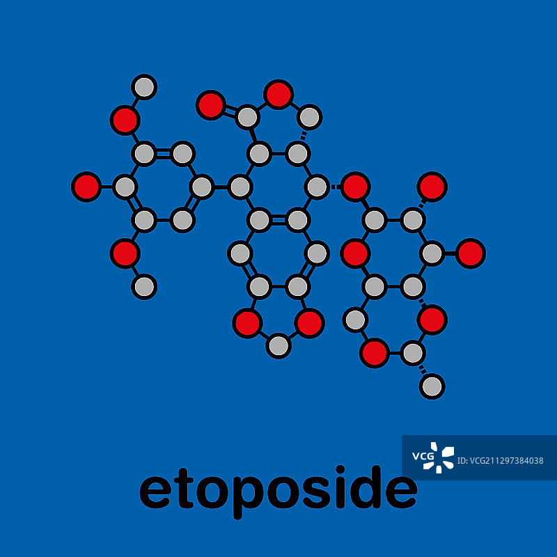 依托泊苷化疗药物分子模型图片素材