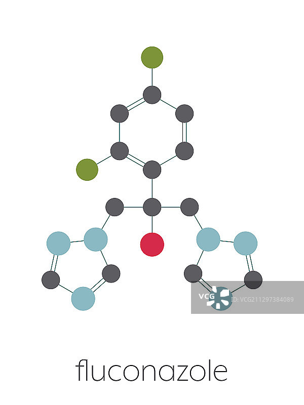 氟康唑抗真菌药物分子模型图片素材