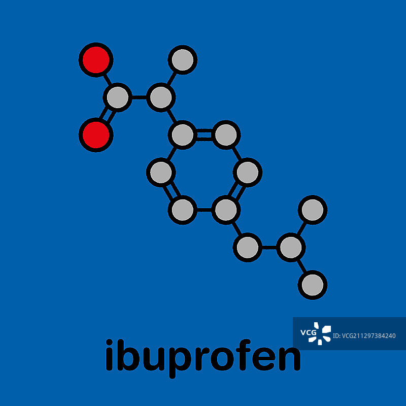 布洛芬止痛消炎药分子模型图片素材