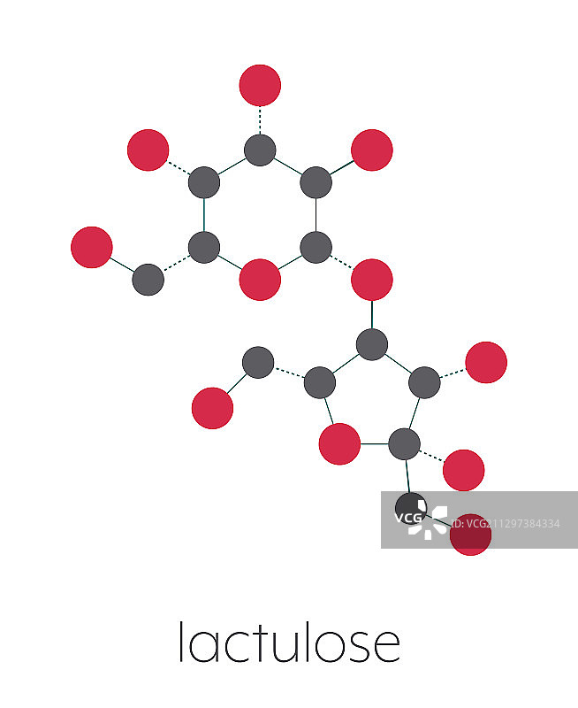乳果糖慢性便秘药物分子模型图片素材