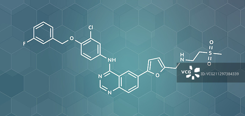 拉帕替尼抗癌药物分子模型图片素材