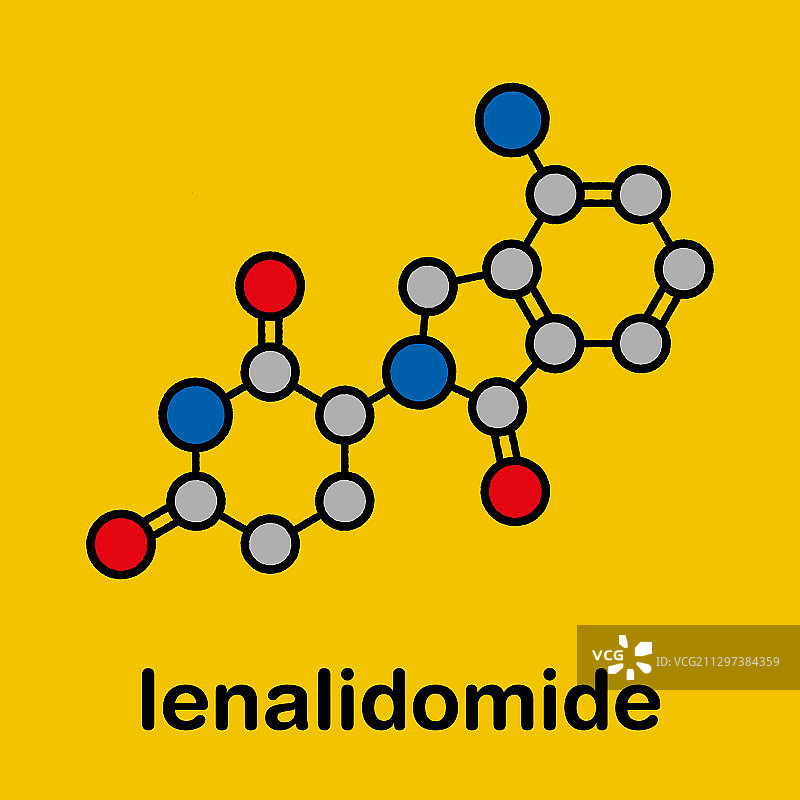 来那度胺多发性骨髓瘤药物分子模型图片素材