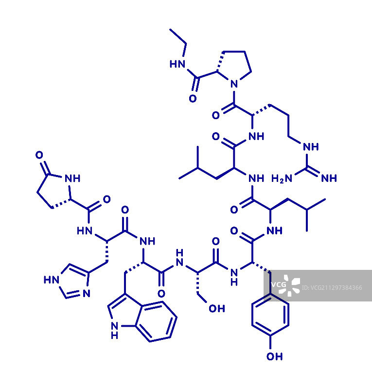 亮丙瑞林乳腺癌和前列腺癌药物分子模型图片素材