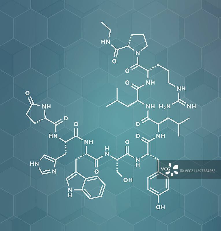 亮丙瑞林乳腺癌和前列腺癌药物分子模型图片素材