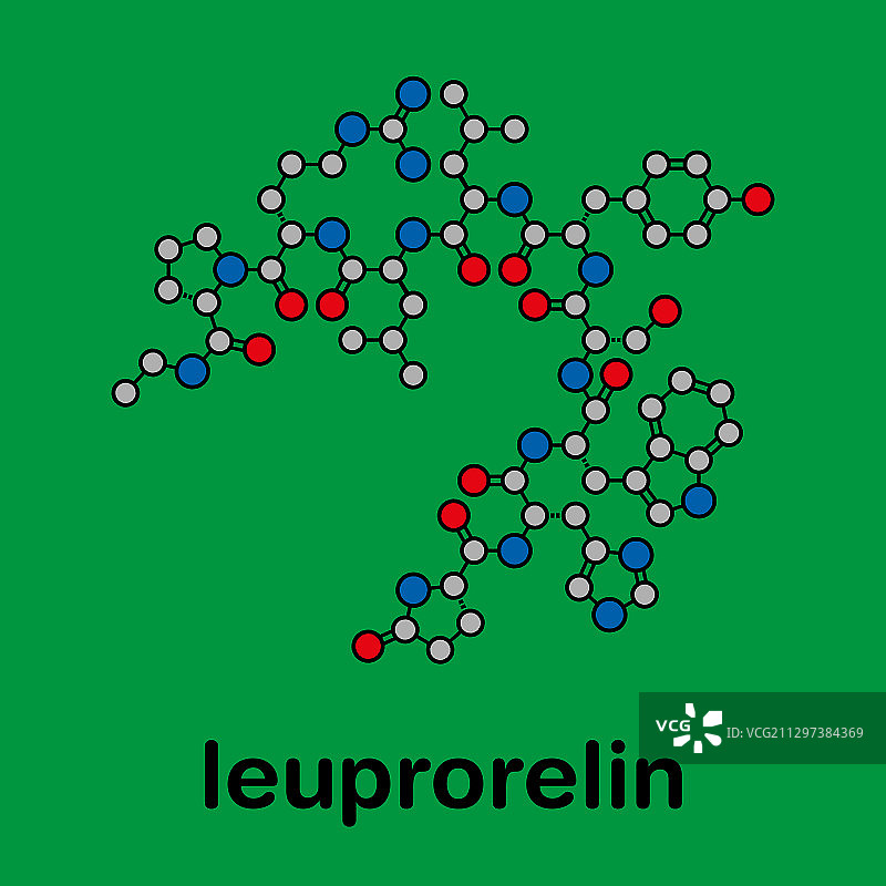 亮丙瑞林乳腺癌和前列腺癌药物分子模型图片素材