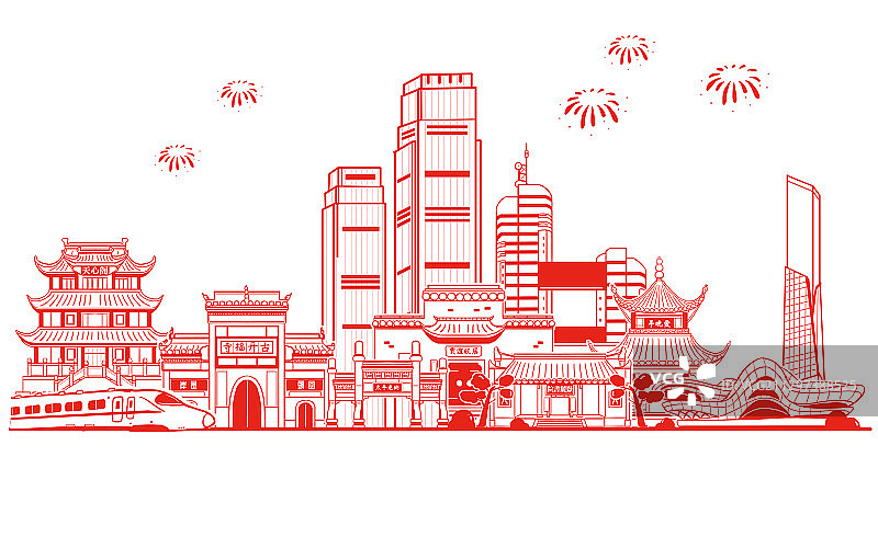 长沙建筑新年图片素材