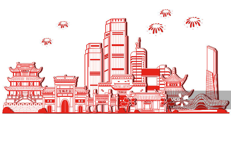 长沙建筑新年图片素材