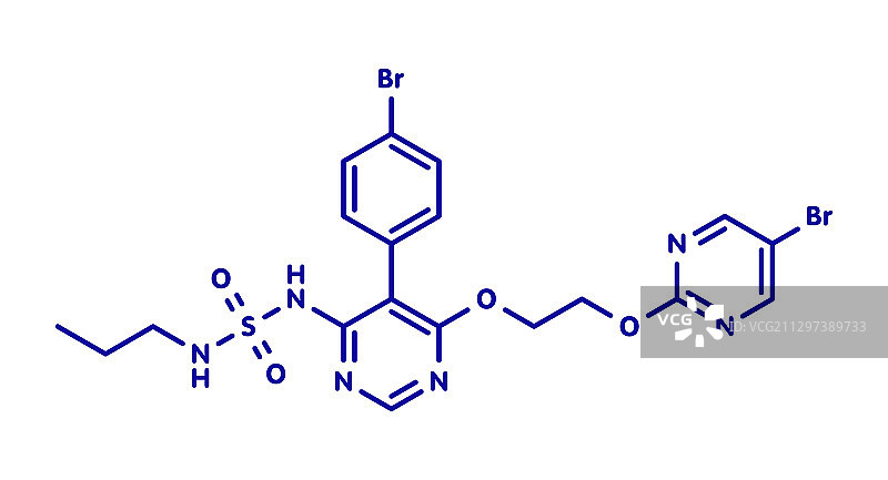 马昔腾坦肺动脉高压药物分子图片素材