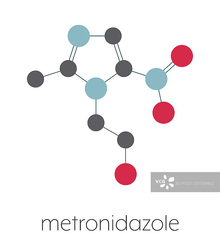 甲硝唑抗生素药物分子模型图片素材