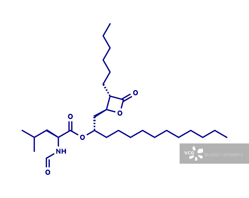 奥利司他减肥药分子模型图片素材