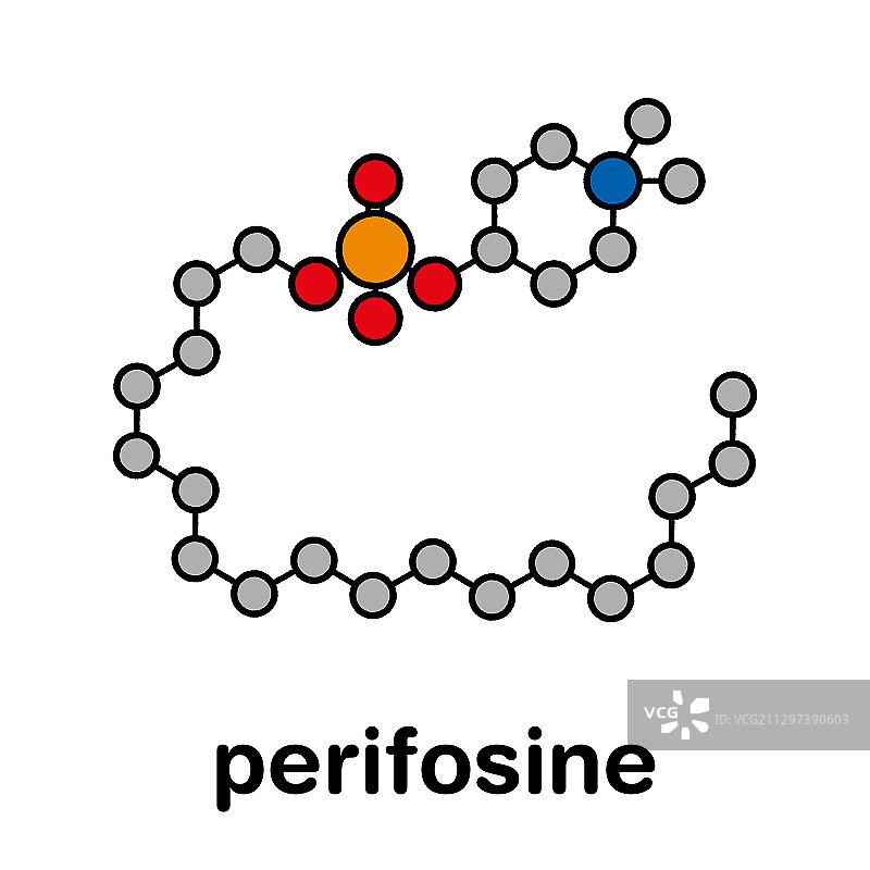 在研抗癌药培利福辛分子模型图片素材