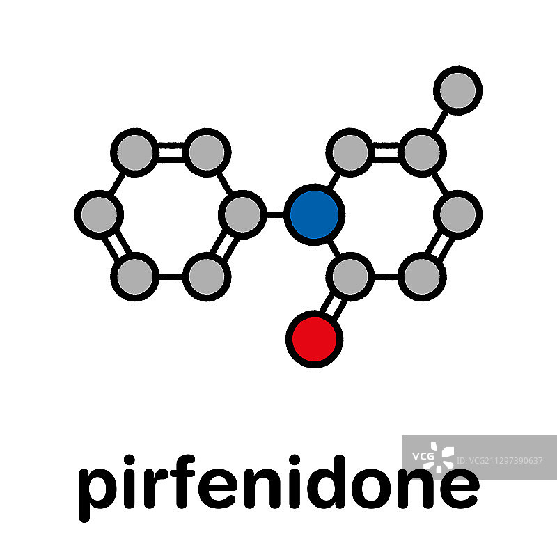 吡非尼酮特发性肺纤维化药物分子图片素材