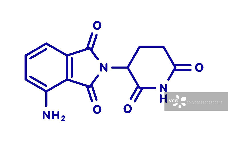 泊马度胺多发性骨髓瘤药物分子模型图片素材