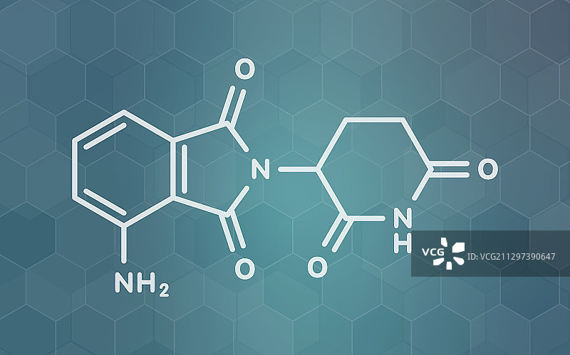 泊马度胺多发性骨髓瘤药物分子模型图片素材