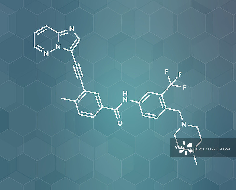 Ponatinib癌症药物分子模型图片素材