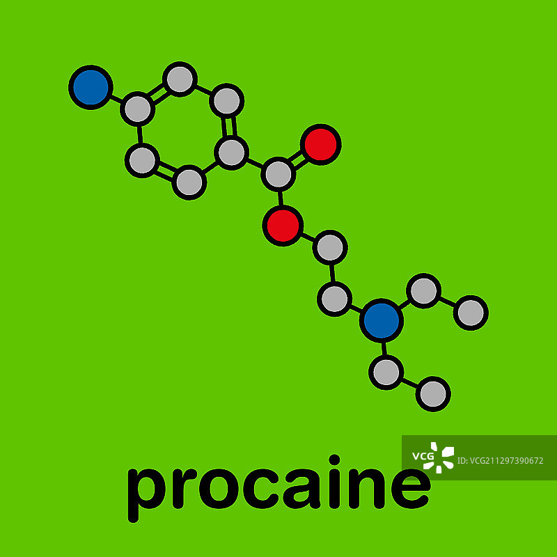 普鲁卡因局部麻醉药分子模型图片素材