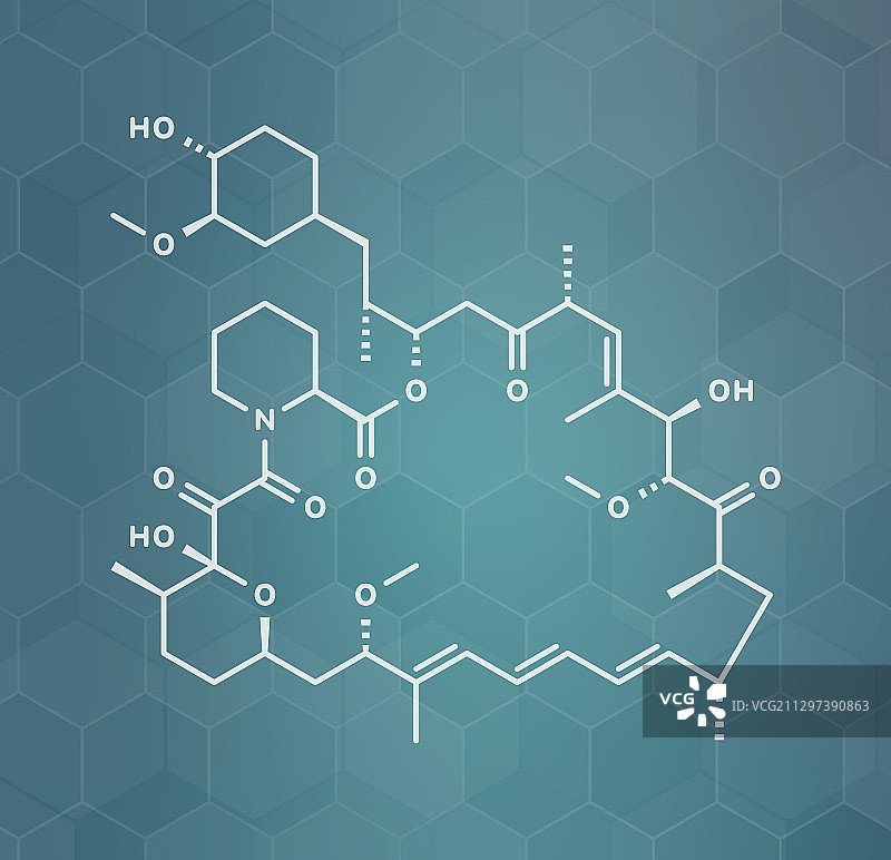 雷帕霉素免疫抑制剂分子模型图片素材