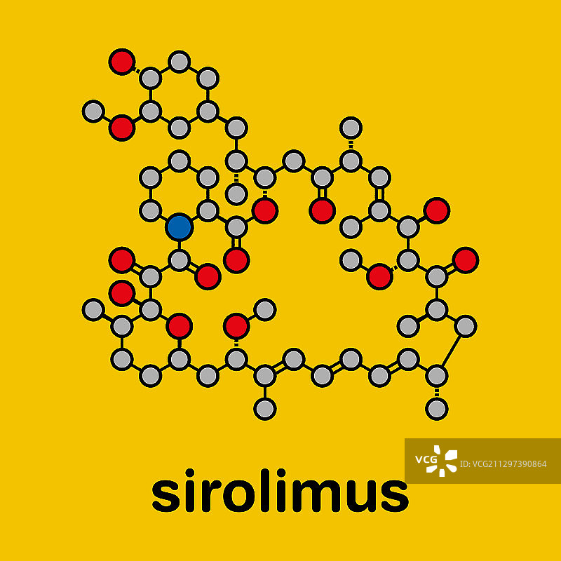 雷帕霉素免疫抑制剂分子模型图片素材