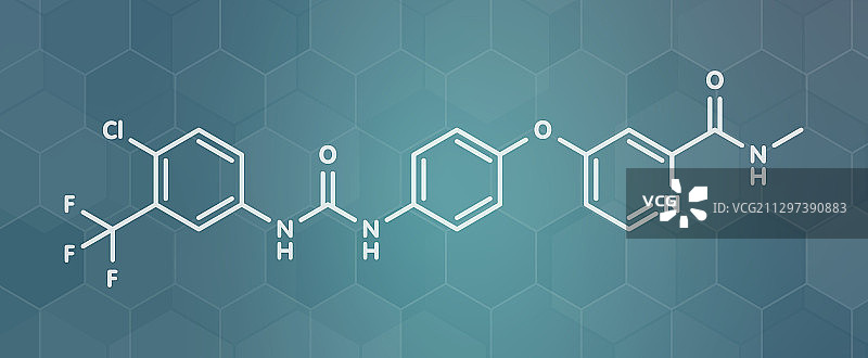 索拉非尼抗癌药物分子模型图片素材