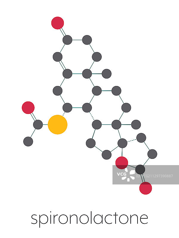 螺内酯药物分子模型图片素材