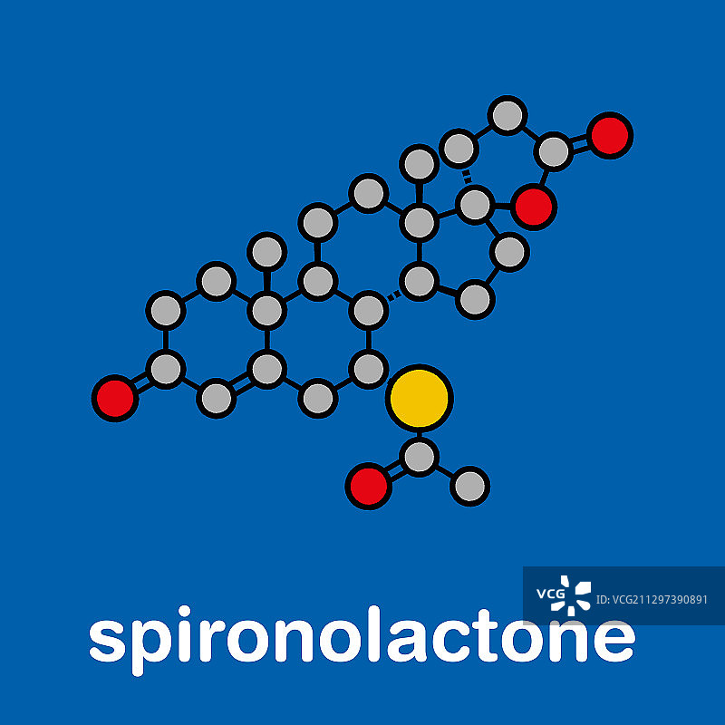 螺内酯药物分子模型图片素材