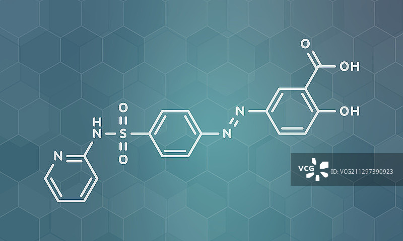 柳氮磺胺吡啶药物分子模型图片素材