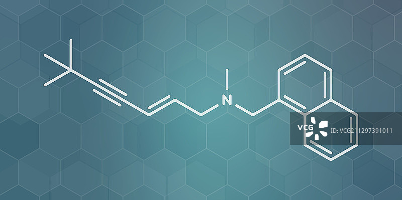 盐酸特比萘芬抗真菌药物分子模型图片素材