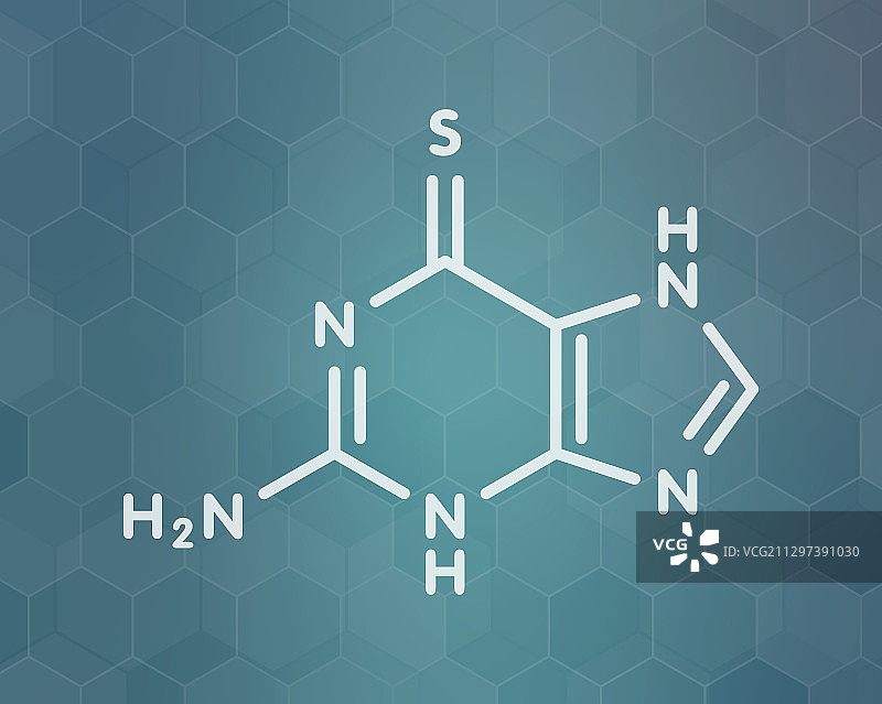 硫鸟嘌呤白血病和溃疡性结肠炎药物分子图片素材