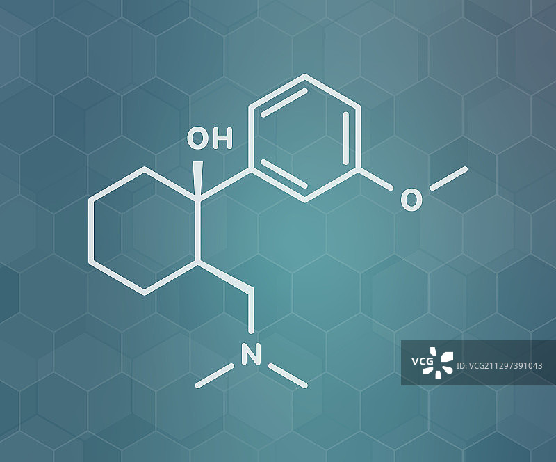 曲马多阿片类镇痛药分子模型图片素材