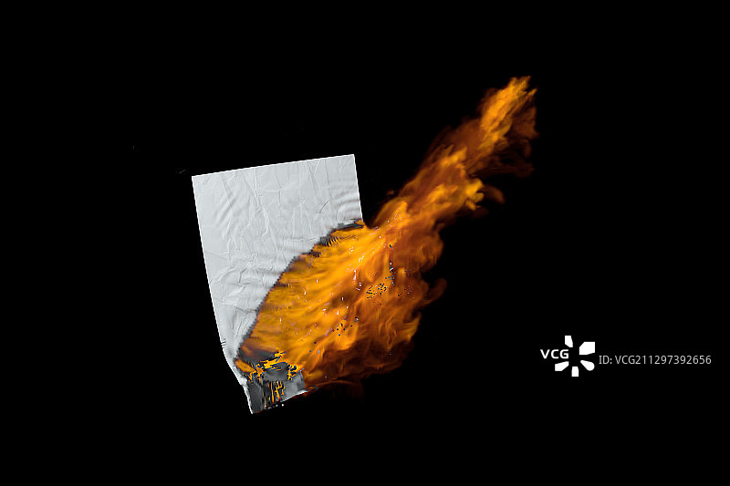 燃烧的纸张 3D渲染火焰特效图片素材