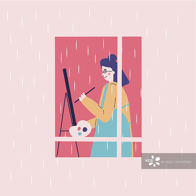 有趣的邻居-画画图片素材