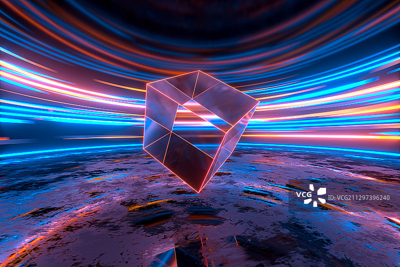 绚丽渐变光效背景 3D渲染图片素材