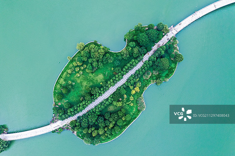 提琴岛+安徽省合肥市蜀山区经开区翡翠湖景区图片素材