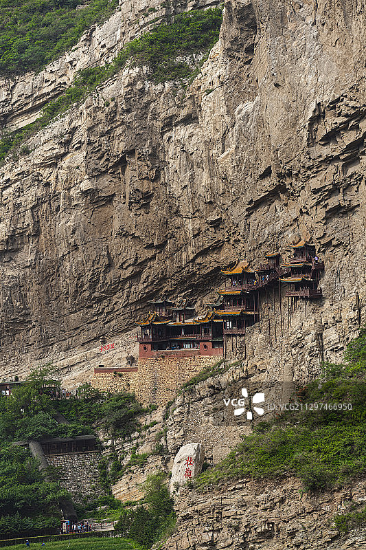 山西恒山悬空寺古建筑景观图片素材