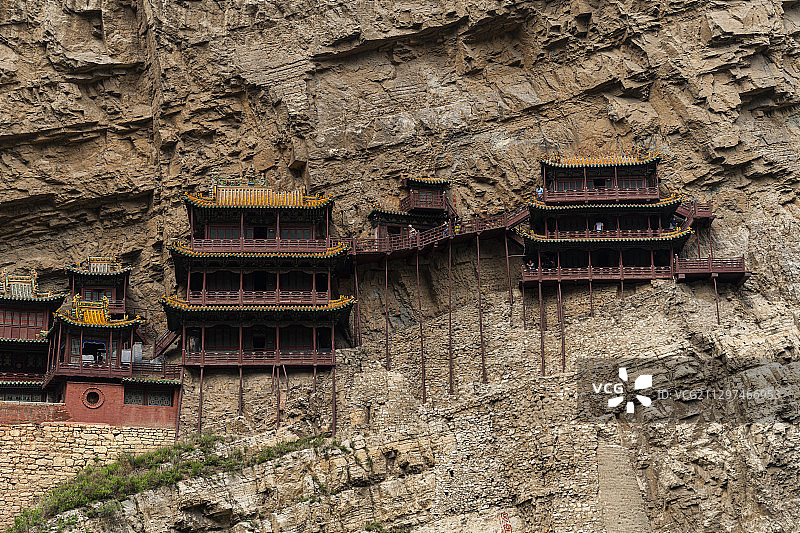 山西恒山悬空寺古建筑景观图片素材