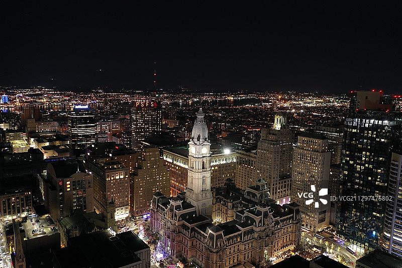 美国费城夜图片素材