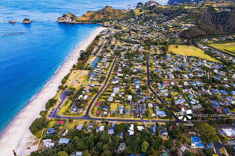 新西兰北岛教堂湾航拍风光图片素材
