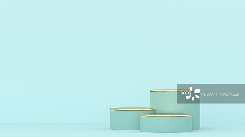 3D渲染简约柔色几何体电商产品展台图片素材