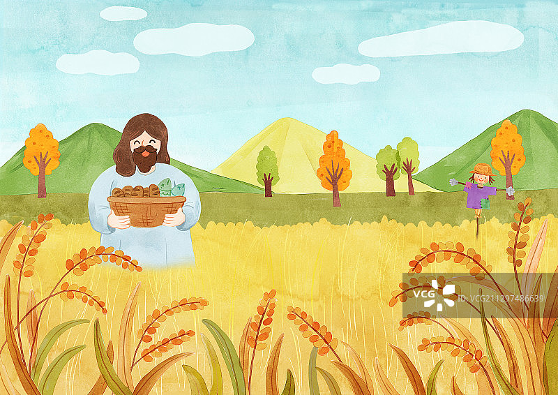 教堂插画风景图片素材