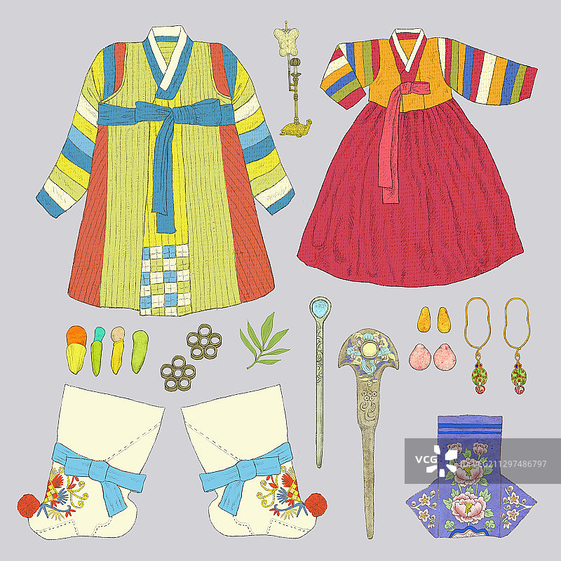 手绘时装系列服装插画006图片素材