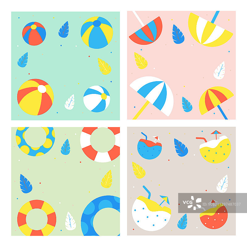 彩色夏季背景设计插画015图片素材
