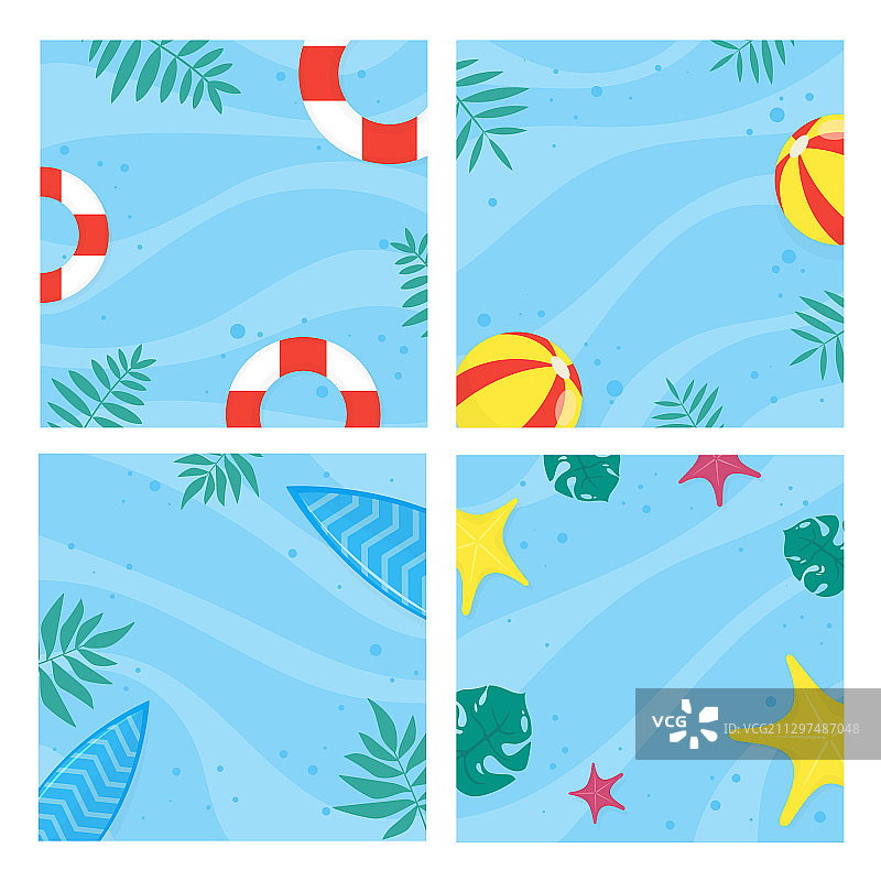 彩色夏季背景设计插画004图片素材