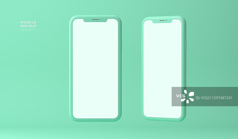 带空白屏幕的逼真智能手机模型011图片素材