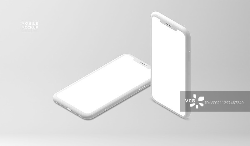带空白屏幕的写实智能手机模型003图片素材
