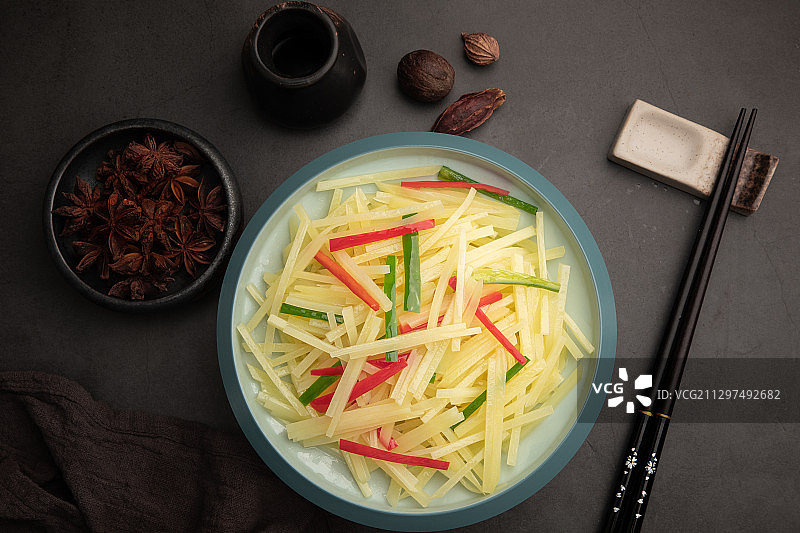 青椒土豆丝图片素材