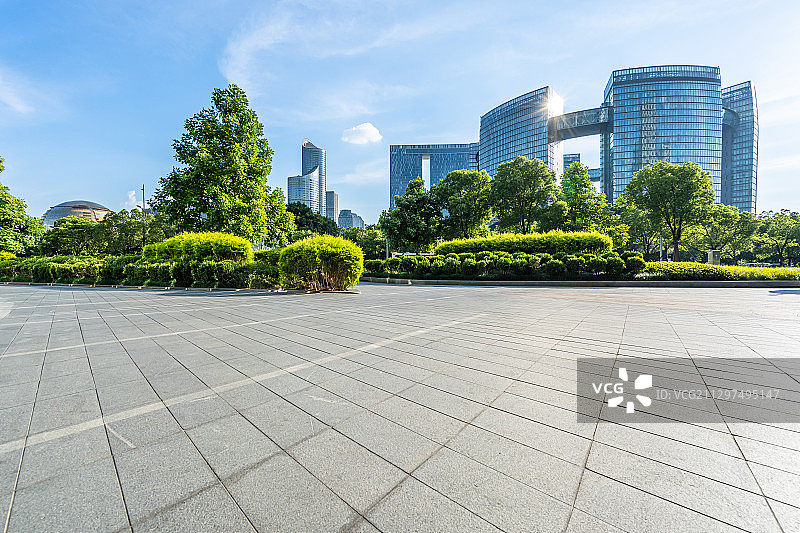 杭州城市地标建筑与城市广场图片素材